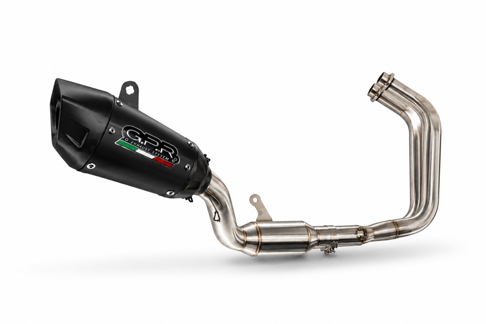 Esapament GPR compatibil cu Yamaha YZF R7 2021 Sistem complet de evacuare legal omologat, inclusiv db killer și catalizator detașabil,GP-Revo Black Titanium