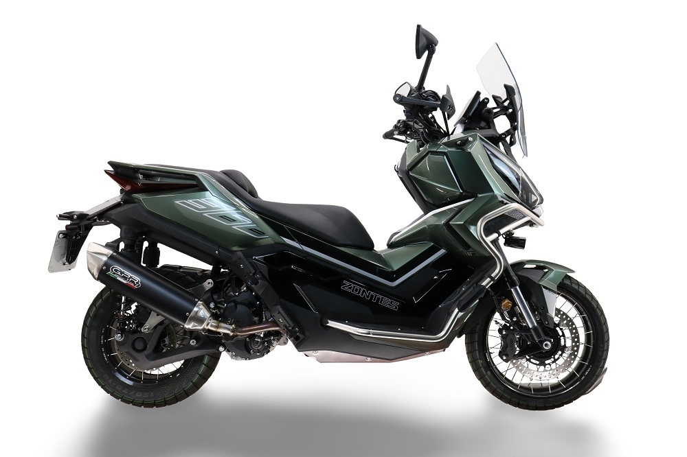 GPR exhaust compatible with  Zontes 365G 2024-2026, Furore-X Scooter, Racing slip-on exhausts including link pipe and removable db killer