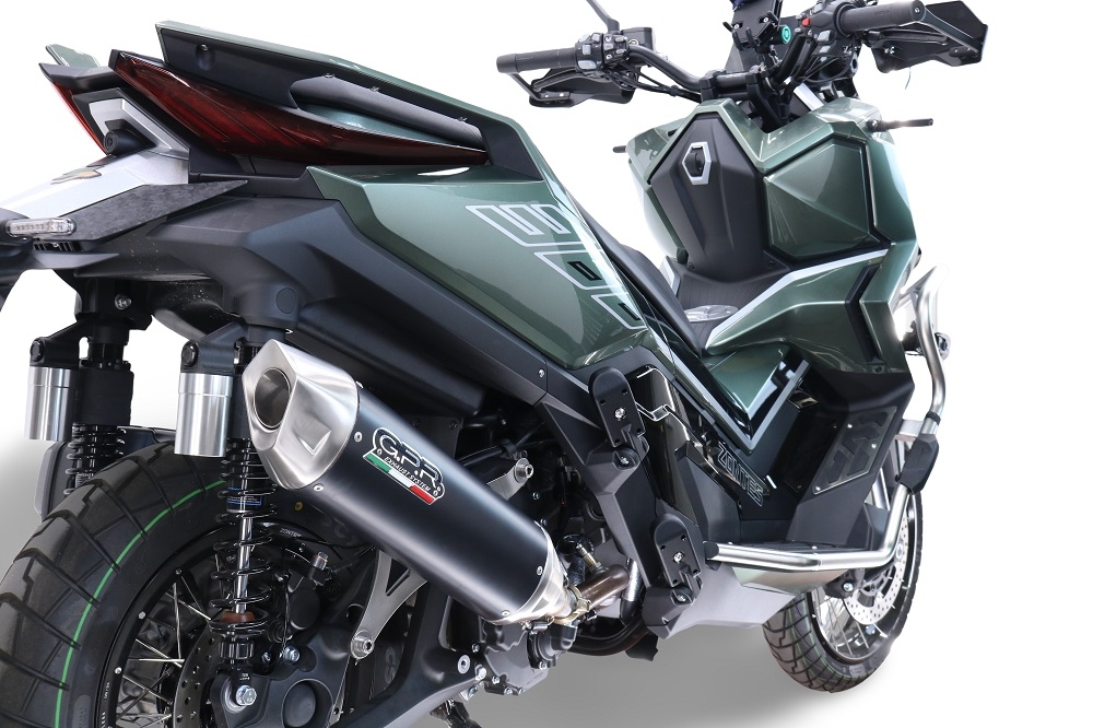 GPR exhaust compatible with  Zontes 365G 2024-2026, Furore-X Scooter, Racing slip-on exhausts including link pipe and removable db killer