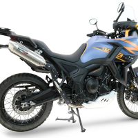 GPR exhaust compatible with Zontes 703 F 2025-2026, Furore-X Acciaio Inox, Homologated legal slip-on exhaust including removable db killer and link pipe 