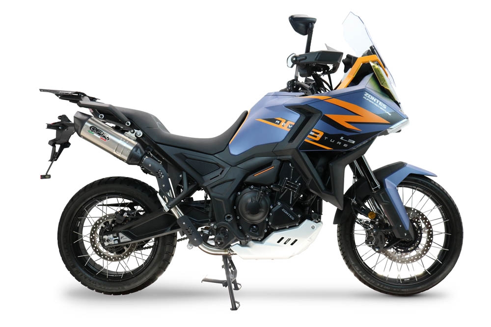 GPR exhaust compatible with Zontes 703 F 2025-2026, Furore-X Titanio, Homologated legal slip-on exhaust including removable db killer and link pipe 