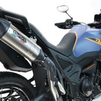GPR exhaust compatible with Zontes 703 F 2025-2026, Furore-X Titanio, Homologated legal slip-on exhaust including removable db killer and link pipe 