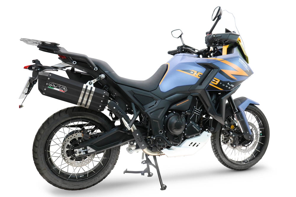 GPR exhaust compatible with Zontes 703 F 2025-2026, Hyper Sonic Titanium, Homologated legal slip-on exhaust including removable db killer and link pipe 