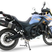 GPR exhaust compatible with Zontes 703 F 2025-2026, Hyper Sonic Titanium, Homologated legal slip-on exhaust including removable db killer and link pipe 