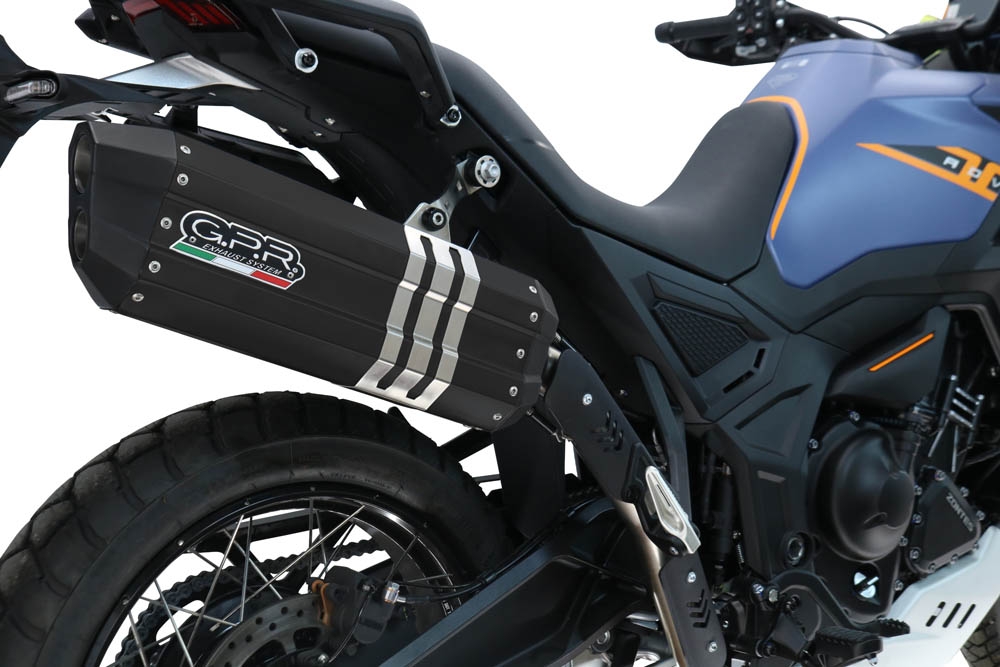 GPR exhaust compatible with Zontes 703 F 2025-2026, Hyper Sonic Titanium, Homologated legal slip-on exhaust including removable db killer and link pipe 