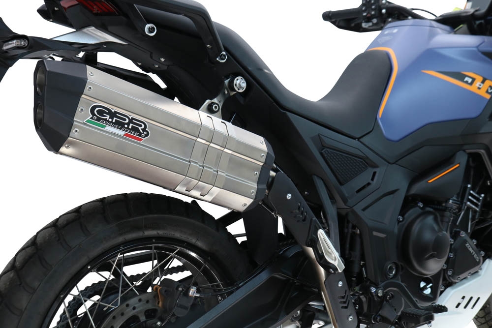 GPR exhaust compatible with Zontes 703 F 2025-2026, Hyper Sonic Black Titanium, Homologated legal slip-on exhaust including removable db killer and link pipe 