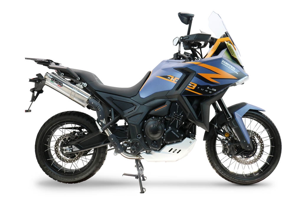 GPR exhaust compatible with Zontes 703 F 2025-2026, Trioval, Homologated legal slip-on exhaust including removable db killer and link pipe 