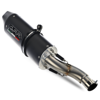 Exhaust compatible with Benelli Leoncino 500 Trail 2017-2024, Furore Nero, Racing slip-on exhaust including link pipe