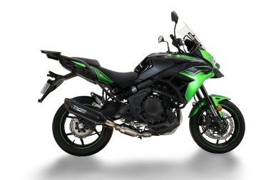 Esapament GPR compatibil cu Kawasaki Versys 650 2023 Amortizor omologat pentru zgomot, inclusiv linie completă, db killer și catalizator conform pentru inspecție,Furore-X Titanio Nero