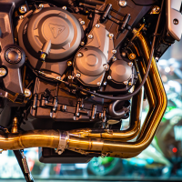 Exhaust compatible with Triumph Trident 660 2021-2024, M3 Poppy , Homologated legal full system exhaust, including removable db killer and catalyst